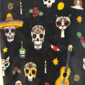 Colorful Day of the Dead Fleece Throw Blanket